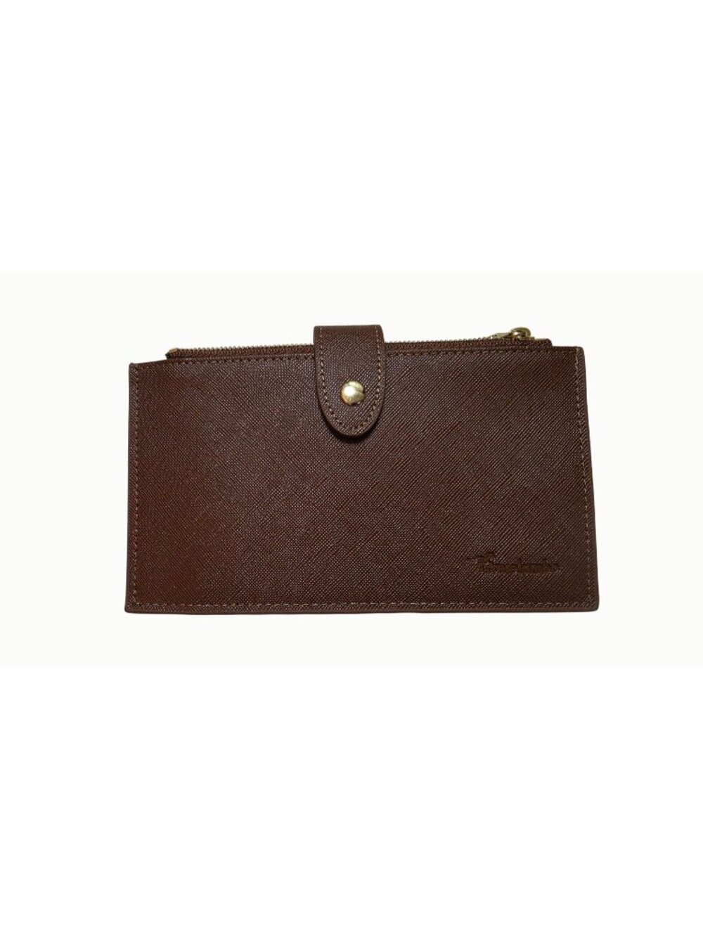 Travelambo Women’s RFID Wallet Brown Double Zip Bifold 15 Card Slots ID Window